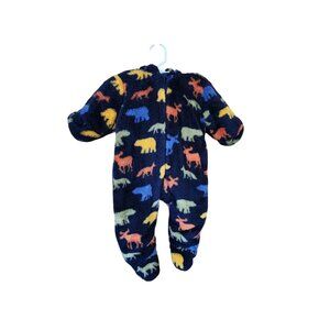 Little Me Fleece Infant Snowsuit Navy Size 3 6 mos